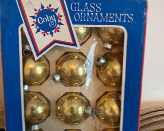 Boxed Christmas ornaments and holiday keepsake