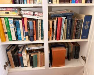 Bookshelves of antique and vintage books