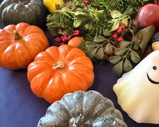 Halloween pumpkin and tealight candles