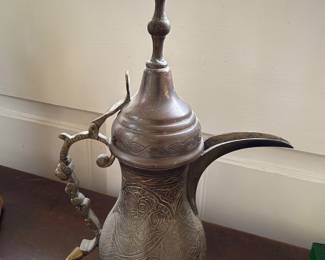 Middle Eastern engraved dallah coffee pot