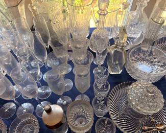 Crystal stemware, decanters and champagne flutes