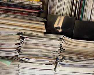 Stacks of magazines and journals