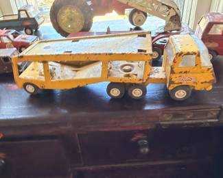 Vintage pressed steel car carrier truck