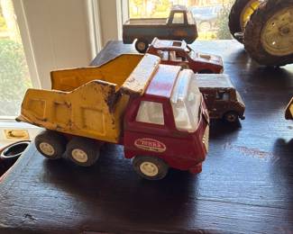 Tonka pressed steel dump truck and toy trucks