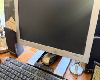 Computer monitor, keyboard and mouse