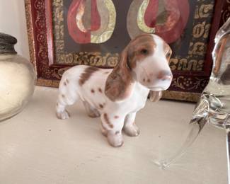 Porcelain spaniel dog figurine