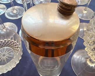 Vintage copper and glass cocktail shaker