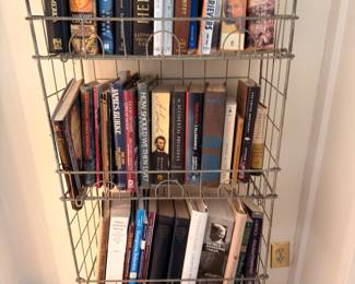 Wire rack of history and biography books