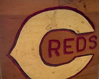 Cincinnati Reds painted wood sign