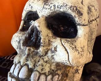 Halloween ghost mask and scarecrow decor
