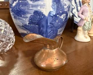 Tall crystal candlesticks, pair