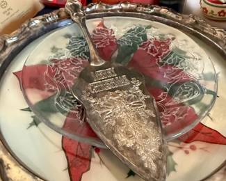 Nativity figures and porcelain baby Jesus plaque