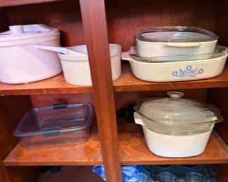 CorningWare and Pyrex casserole dishes