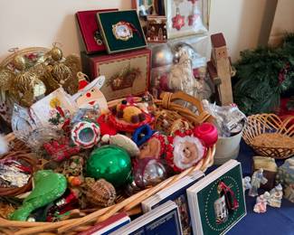 Vintage Christmas figurines and holiday decor