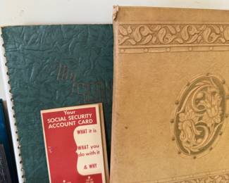 Vintage photo albums and paper ephemera