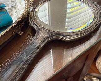 Crystal dresser jars and vanity clock