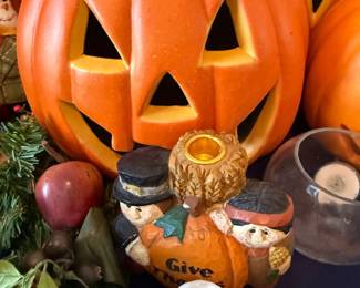 Lighted jack-o-lantern Halloween pumpkin