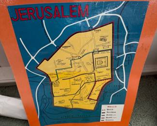 Vintage Jerusalem map poster