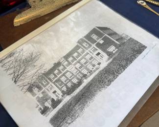 Architectural pen and ink print of a building