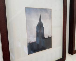 Framed photograph of church spire