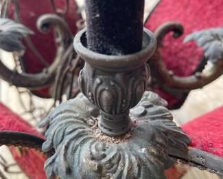 MCM Gothic-Victorian Chandelier (wrought-iron interior)