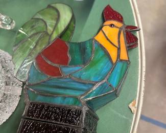 Glass-tiled rooster