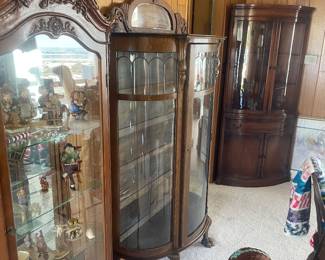 French curio oak curio mahogany corner cabinet