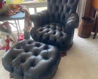 Tufted chair and ottoman