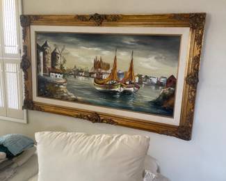 Antique gold frame oil painting