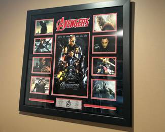 Framed Avengers collection display