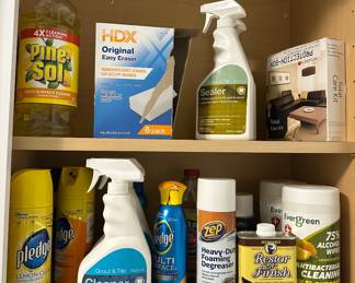 Many cleaning supplies