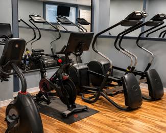 Exercise equipment: Schwinn 270 , Precor elliptical/cross-trainer exercise machine, commercial-style