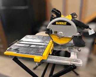 DEWALT wet tile saw with sliding table and stand