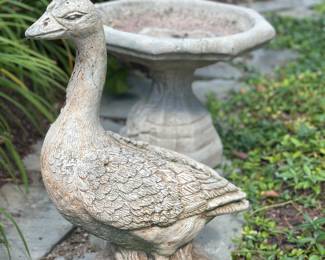 Several cement lawn decor