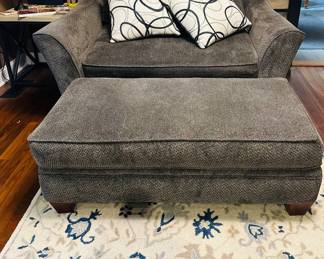 Oversized chair and ottoman, gray 64" w x 45" d