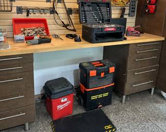 Many hand tools, tool chests