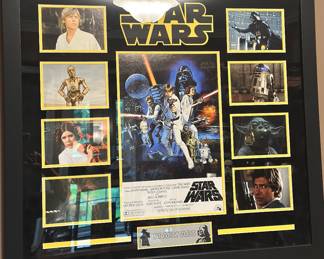Framed Star Wars collection display