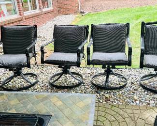 Metal swivel outdoor chairs