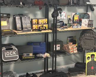 Ammunition, firearm cases, rifle magazines, targets, range bags, assorted shooting gear