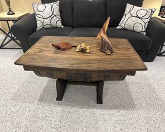 Unique 1/2 barrel coffee table