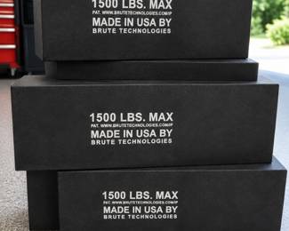 Brute Technologies heavy-duty vehicle/garage support blocks, marked 1,500 lbs. maximum capacity and Made in USA