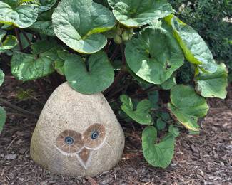 Pair of cement owls