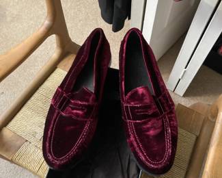 . . . maroon-suede shoes