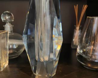 . . . vintage mid-century Asia Stromberg "Diamont" faceted glass vase
