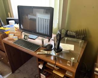. . . desk and computer components
