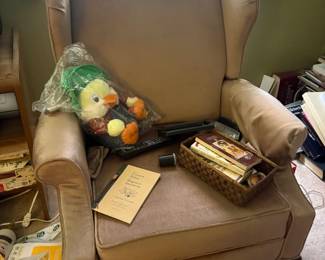. . . upholstered wing chair