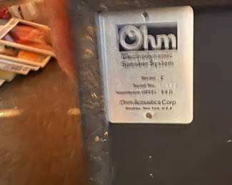 . . . vintage Ohm speakers