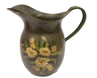 Tall painted metal milk piture