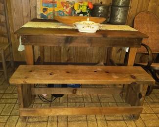 Primitive pine farm table
