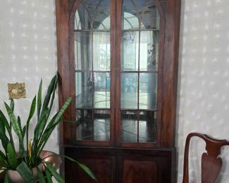 Mid-19th century mahogany corner cupboard